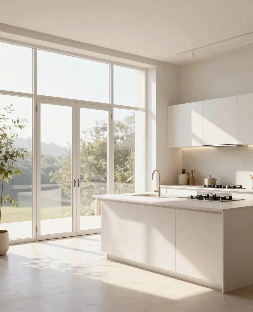 19 Modern Minimalist Kitchen Design Ideas That'll Transform Your Cooking Space! - 13. Large Windows for Natural Light 1