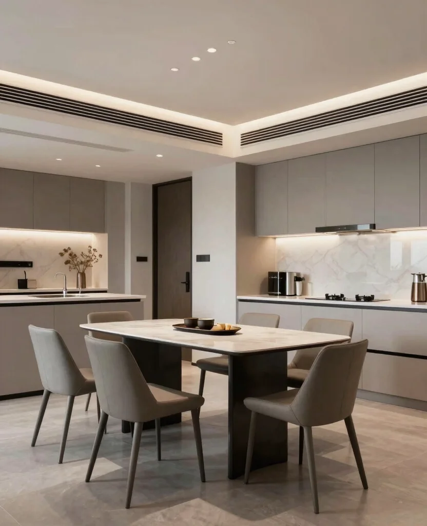 19 Modern Minimalist Kitchen Design Ideas That'll Transform Your Cooking Space! - 16. Integrated Dining Experiences 1