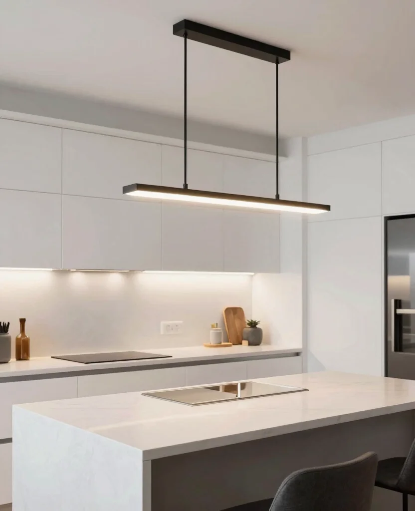 19 Modern Minimalist Kitchen Design Ideas That'll Transform Your Cooking Space! - 6. Statement Lighting Fixtures 1