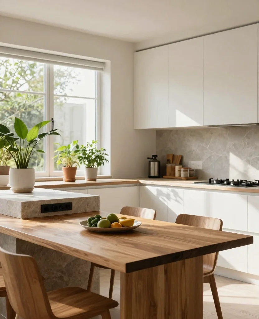 19 Modern Minimalist Kitchen Design Ideas That'll Transform Your Cooking Space! - 7. Natural Elements for Warmth 1