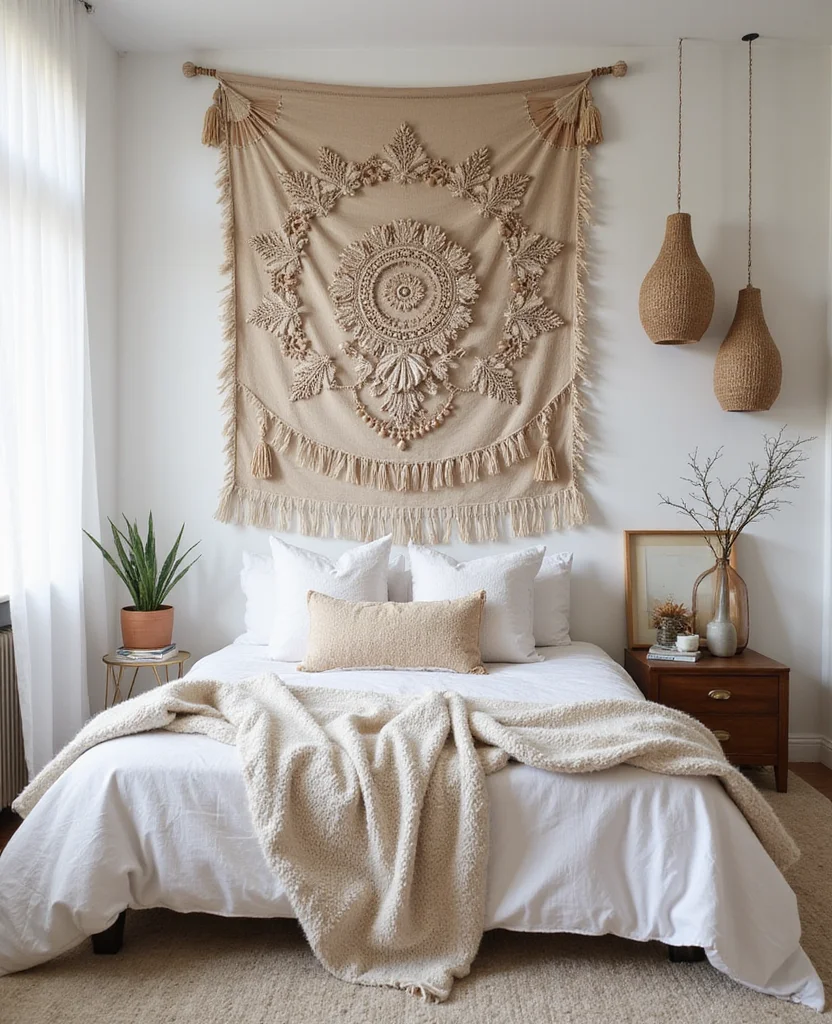 19 Neutral Bedroom Ideas That Will Make You Feel Instantly Relaxed (You Won't Believe #8!) - 17. Artful Display of Textiles
