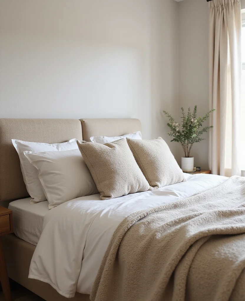 19 Neutral Bedroom Ideas That Will Make You Feel Instantly Relaxed (You Won't Believe #8!) - 6. Cozy Textured Layers