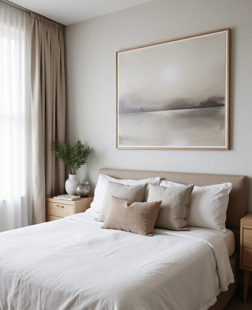19 Neutral Bedroom Ideas That Will Make You Feel Instantly Relaxed (You Won't Believe #8!) - 8. Unexpected Wall Art