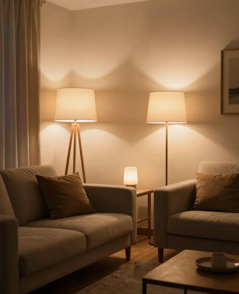 19 Neutral Living Room Ideas That'll Make Your Space Feel Like a Cozy Retreat! - 7. Soft Lighting Solutions