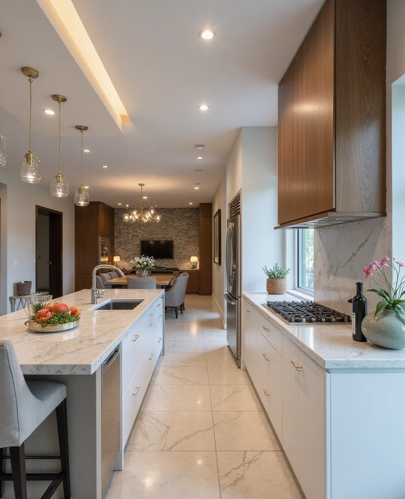 19 Open Kitchen Living Room Ideas That'll Make You Say 'Wow!' (You Won't Believe #14!) - 15. Luxurious Touches