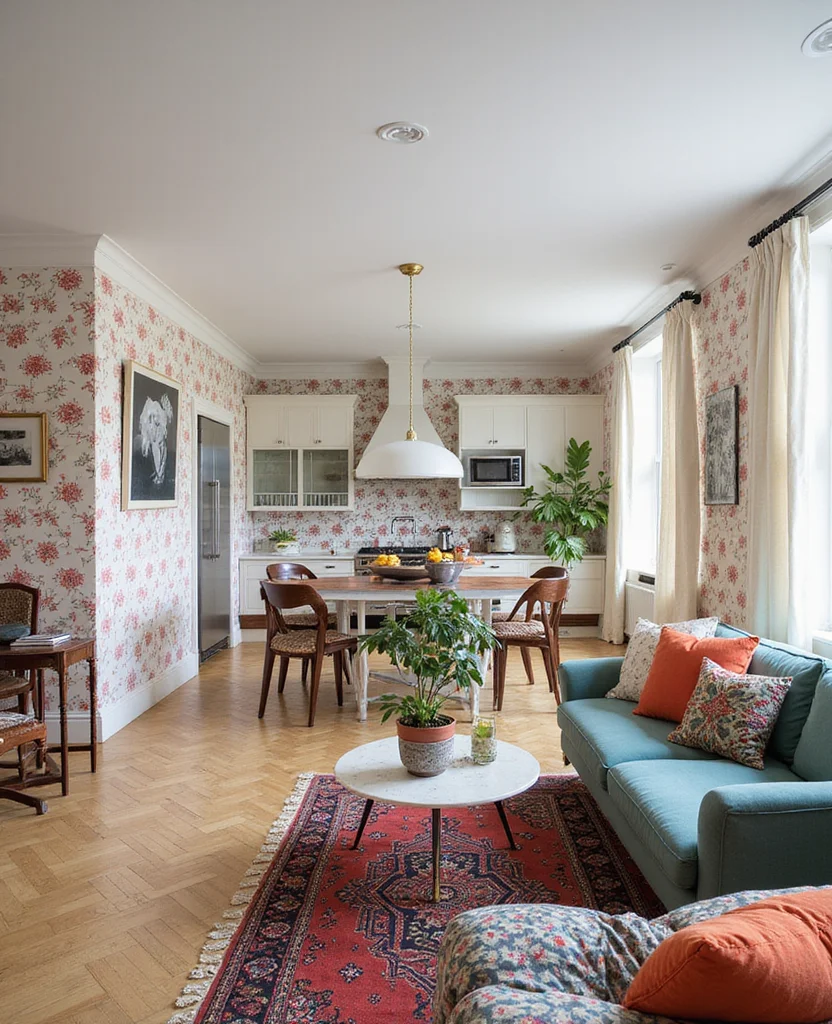 19 Open Kitchen Living Room Ideas That'll Make You Say 'Wow!' (You Won't Believe #14!) - 17. Playful Patterns and Textiles