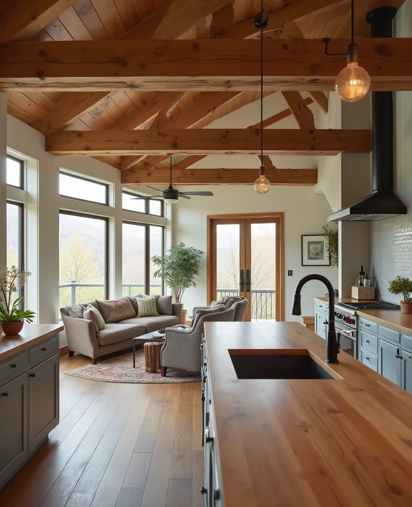 19 Open Kitchen Living Room Ideas That'll Make You Say 'Wow!' (You Won't Believe #14!) - 2. Rustic Charm with a Modern Twist