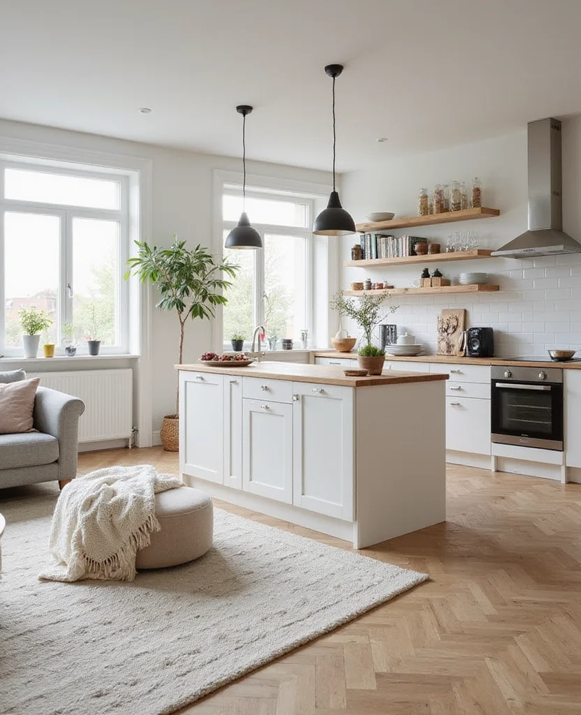 19 Open Kitchen Living Room Ideas That'll Make You Say 'Wow!' (You Won't Believe #14!) - 4. Scandinavian Simplicity