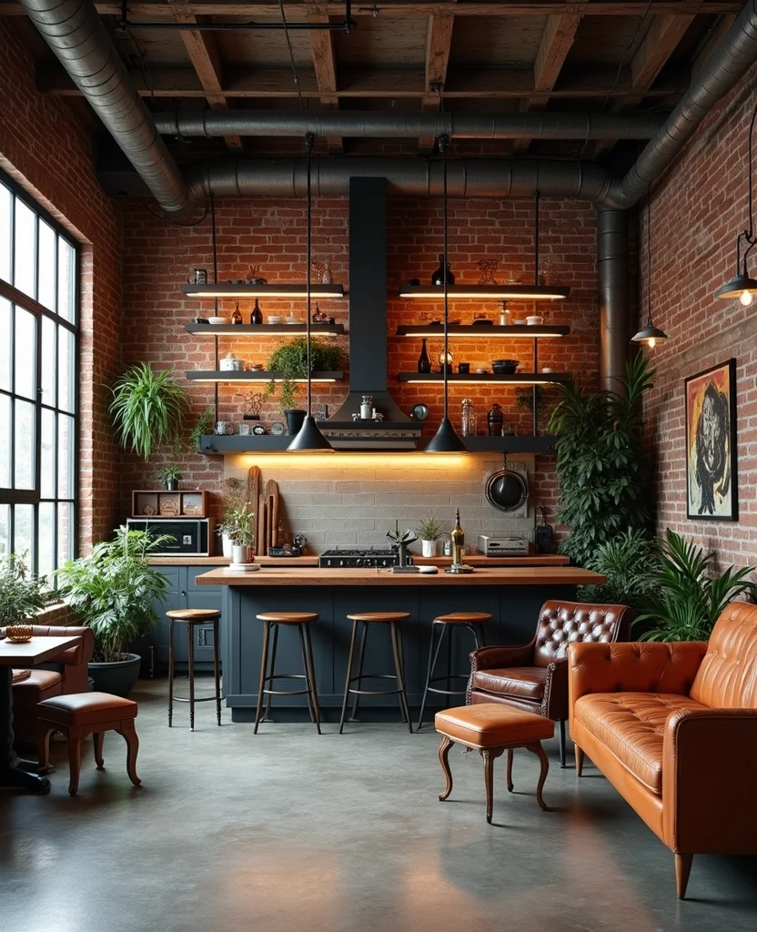19 Open Kitchen Living Room Ideas That'll Make You Say 'Wow!' (You Won't Believe #14!) - 5. Industrial Chic