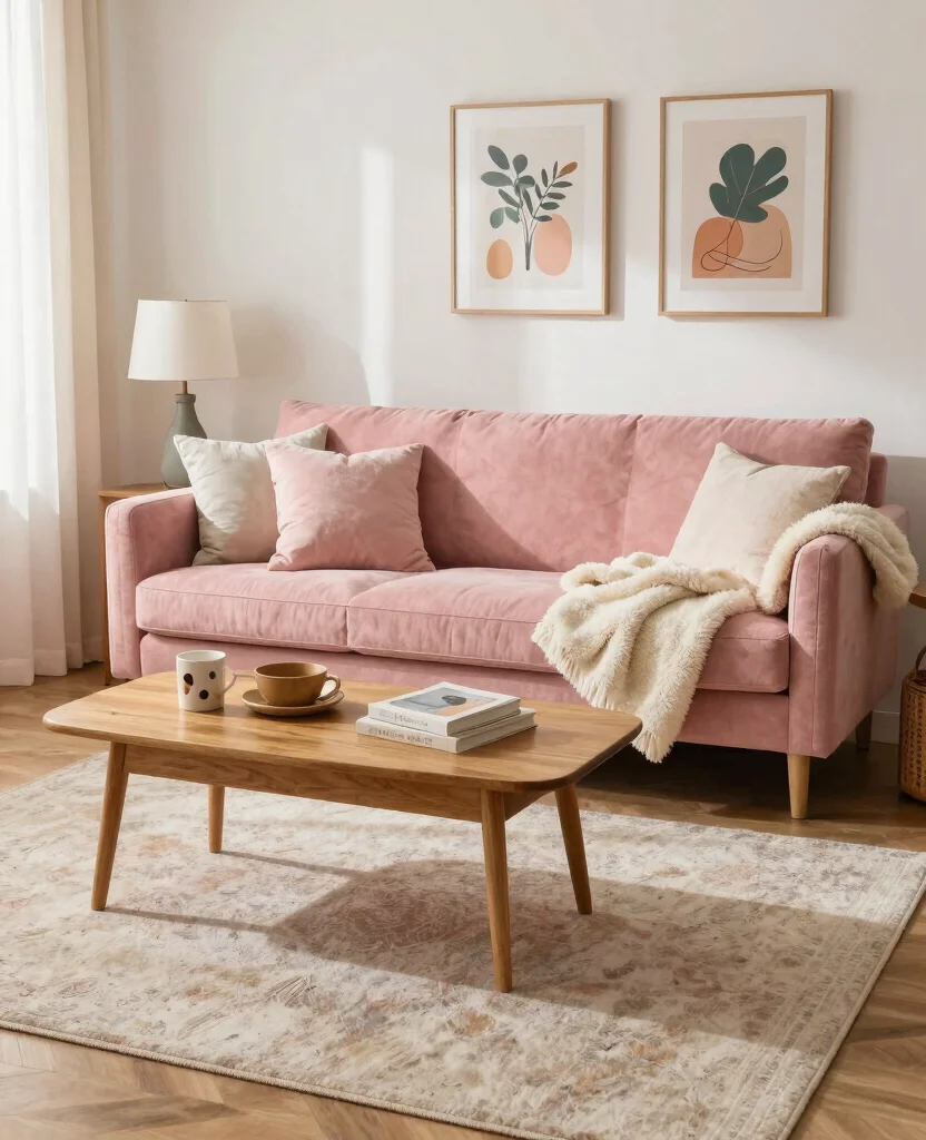 19 Pink Living Room Ideas That’ll Make You Want to Redecorate Immediately! - 19. Casual Pink Retreat 1