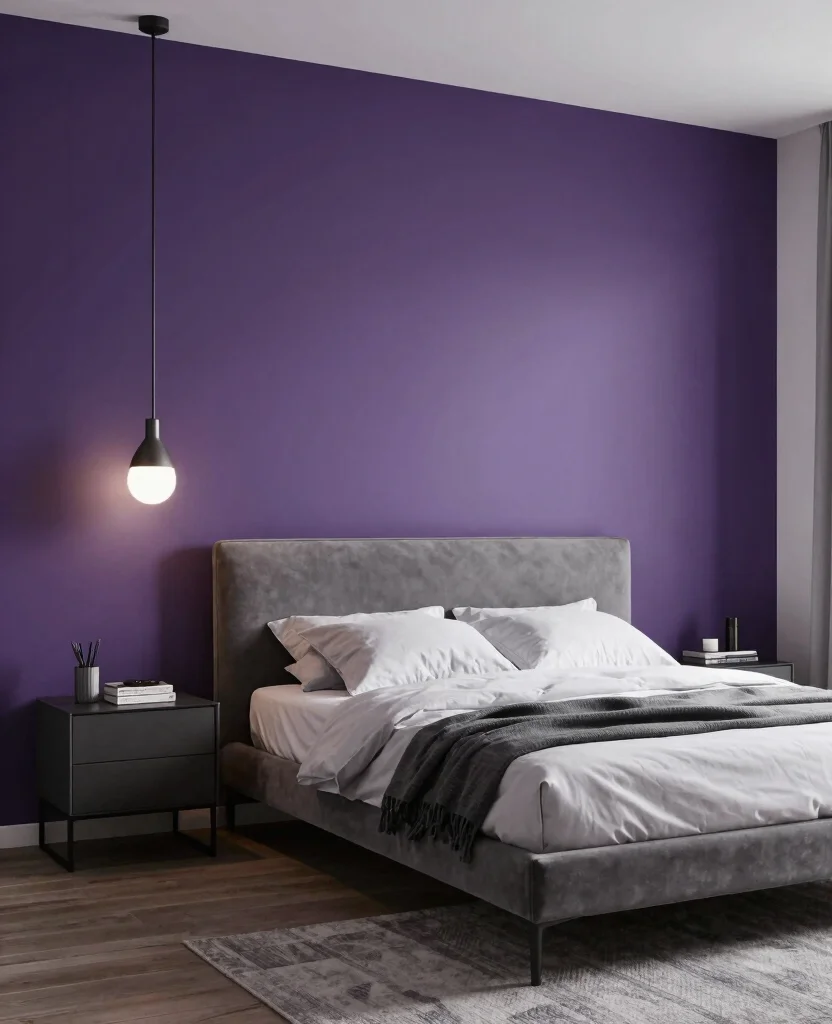 19 Purple Bedroom Ideas That'll Make You Dream in Color (You Won't Believe #7!) - 17. Contemporary Chic 1