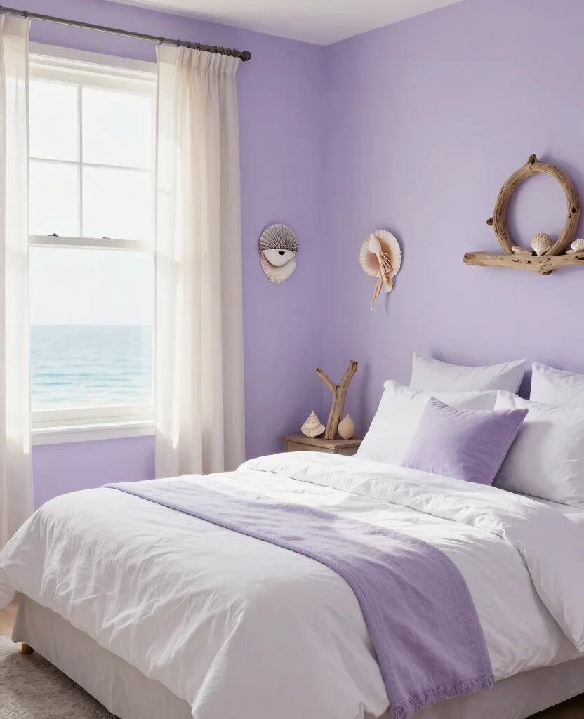 19 Purple Bedroom Ideas That'll Make You Dream in Color (You Won't Believe #7!) - 18. Coastal Purple Retreat 1
