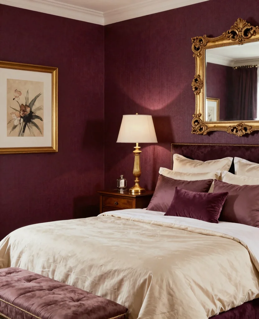 19 Purple Bedroom Ideas That'll Make You Dream in Color (You Won't Believe #7!) - 4. Elegant Plum Palette 1