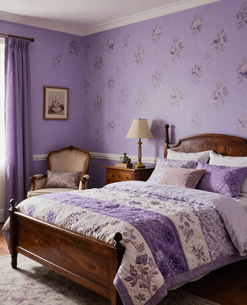 19 Purple Bedroom Ideas That'll Make You Dream in Color (You Won't Believe #7!) - 6. Vintage Charm 1