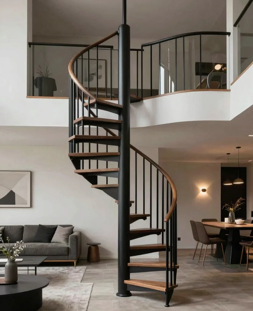 19 Retractable Loft Ladders Perfect for Small Spaces (You Won't Believe #12!) - 18. Elegant Spiral Ladder 1