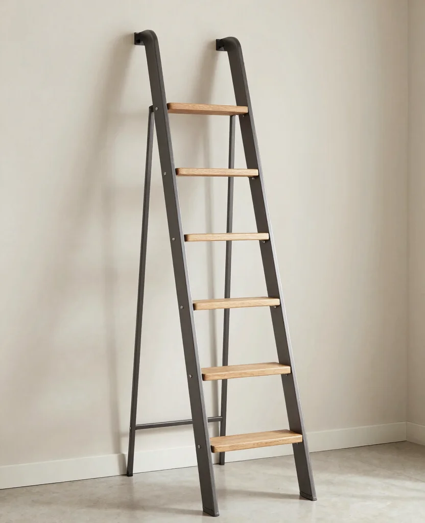 19 Retractable Loft Ladders Perfect for Small Spaces (You Won't Believe #12!) - 4. Stylish Metal Ladder with Wood Accents 1