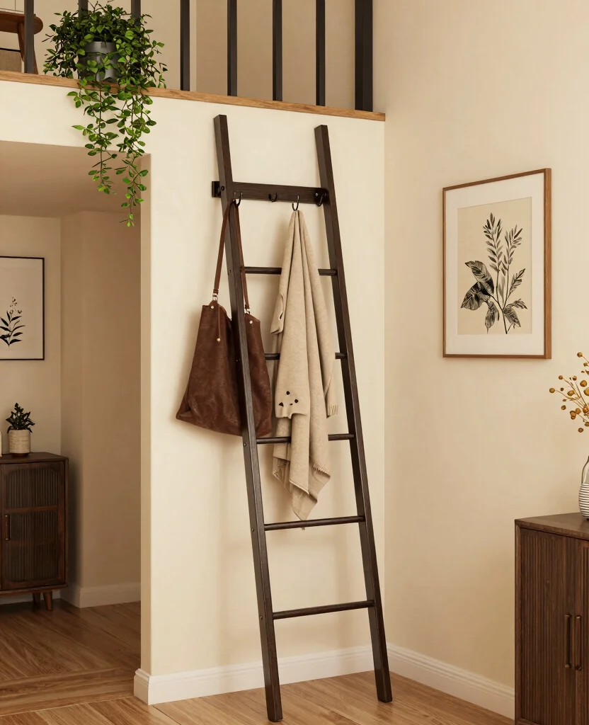 19 Retractable Loft Ladders Perfect for Small Spaces (You Won't Believe #12!) - 8. Multi-Functional Ladder with Hooks 1