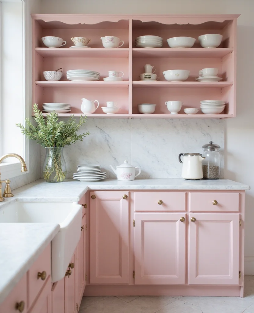 19 Retro Pink Kitchen Ideas That'll Make You Swoon Over Nostalgia! - 1. The Perfect Pastel Palette