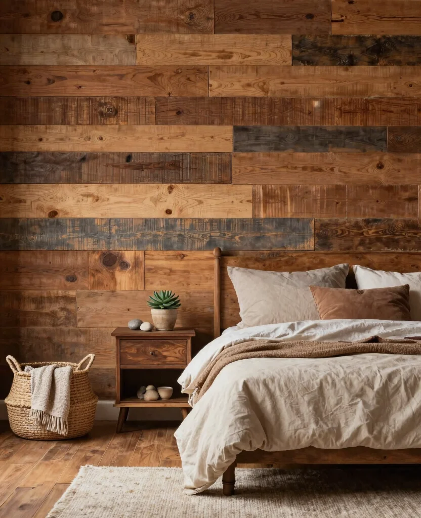 19 Rustic Bedroom Ideas That'll Make You Feel Like You're in a Cozy Cabin! - 1. Reclaimed Wood Walls 1