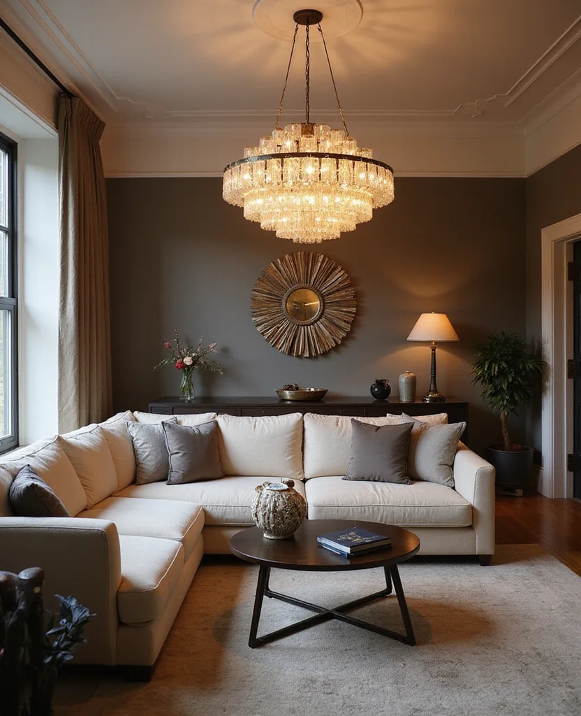 19 Sectional Living Room Ideas That Will Transform Your Space (You Won't Believe #5!) 57 19 Sectional Living Room Ideas That Will Transform Your Space (You Won't Believe #5!) - 6. Statement Lighting