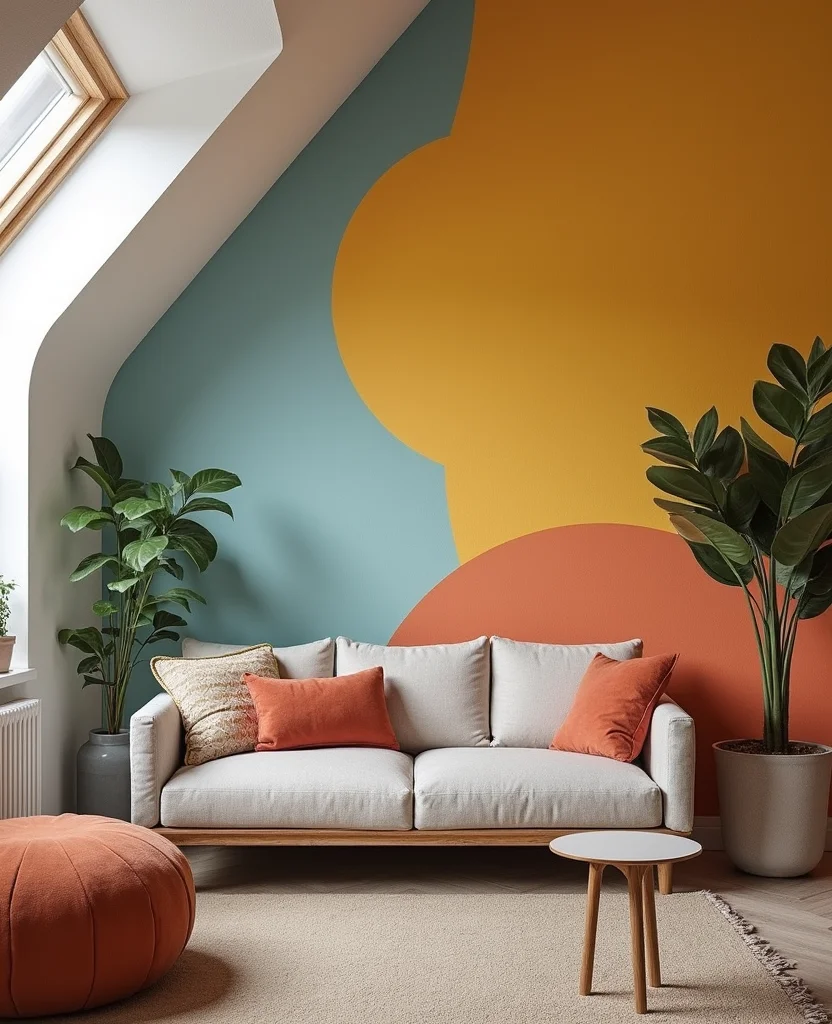 19 Sloped Ceiling Living Room Ideas That'll Make You Say 'Wow!' - 7. Accent Walls for Impact