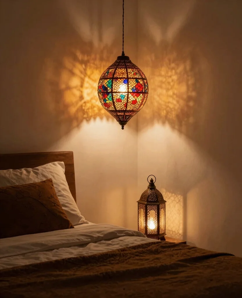 19 Stunning Afrohemian Bedroom Ideas That Will Inspire Your Next Makeover! - 10. Statement Lighting