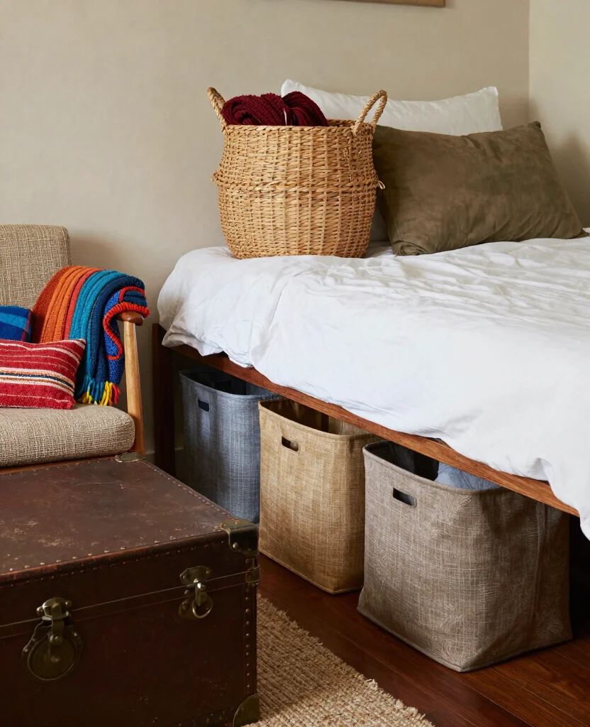 19 Stunning Afrohemian Bedroom Ideas That Will Inspire Your Next Makeover! - 11. Functional Yet Beautiful Storage