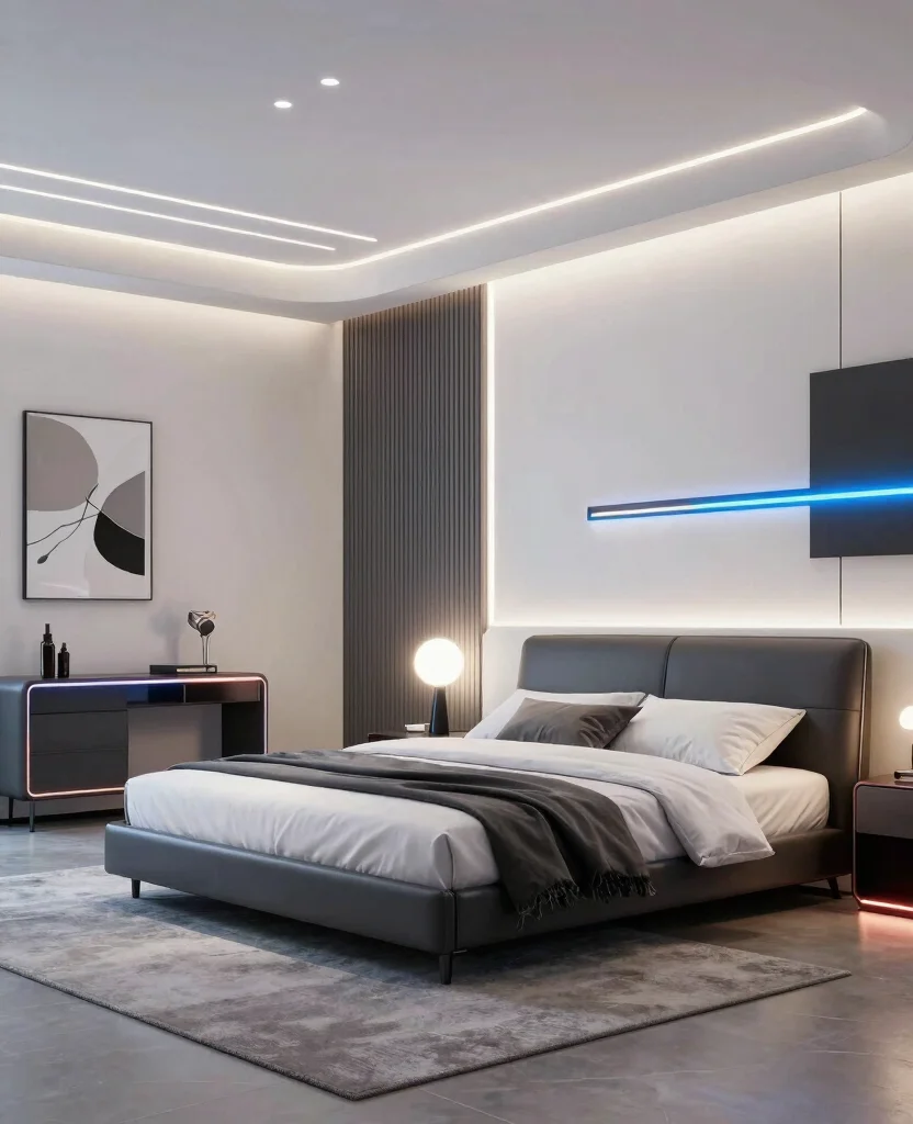19 Stunning types of Bedroom Styles and Layouts That Will Transform Your Space (You Won't Believe #7!) 181 19 Stunning Bedroom Styles and Layouts That Will Transform Your Space (You Won't Believe #7!) - 17. Futuristic Flair 1
