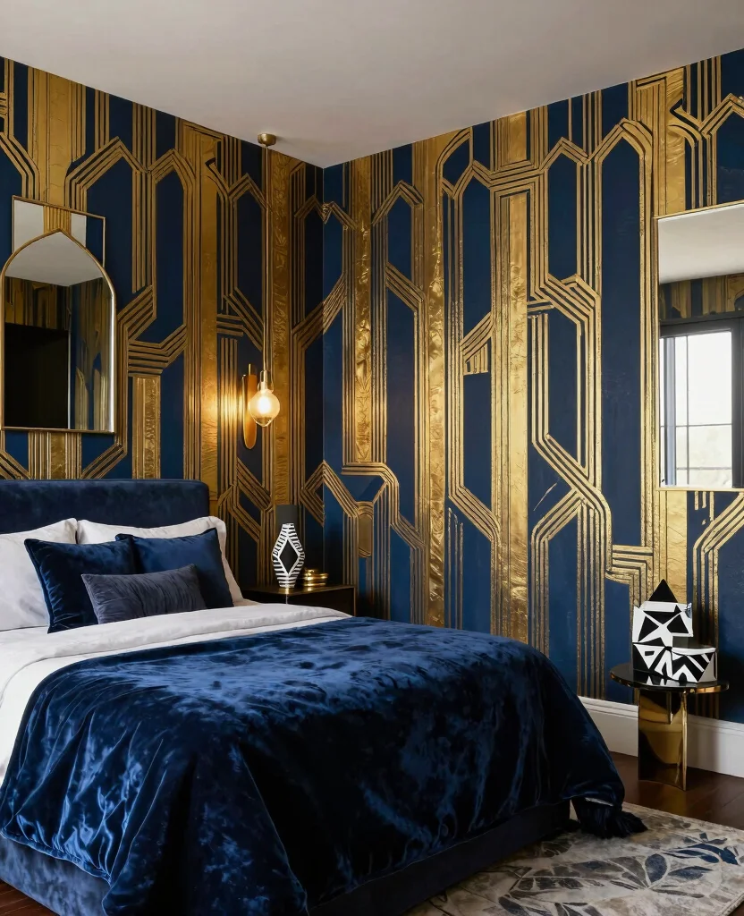 19 Stunning types of Bedroom Styles and Layouts That Will Transform Your Space (You Won't Believe #7!) 92 19 Stunning Bedroom Styles and Layouts That Will Transform Your Space (You Won't Believe #7!) - 9. Art Deco Elegance 1