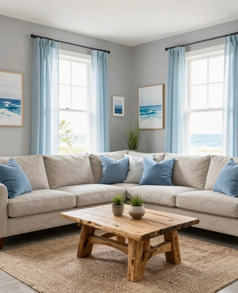 19 Stunning Blue and Gray Living Room Ideas That'll Inspire Your Next Makeover! - 1. Coastal Chic Bliss 1
