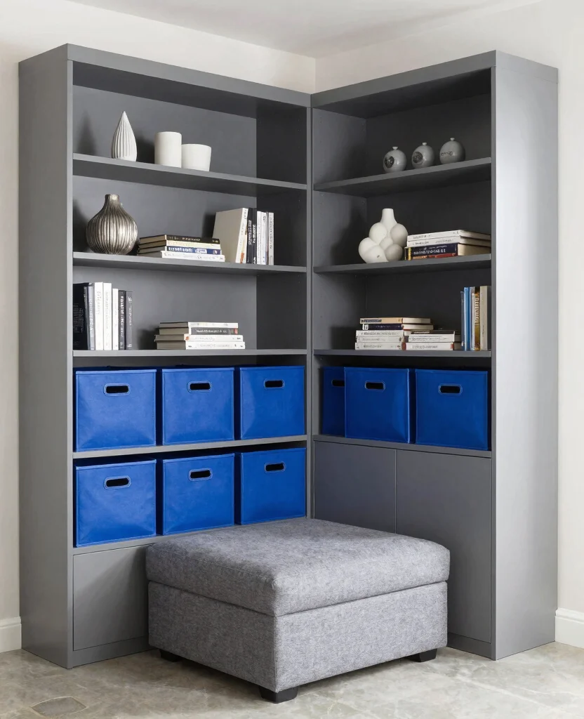 19 Stunning Blue and Gray Living Room Ideas That'll Inspire Your Next Makeover! - 11. Smart Storage Solutions 1