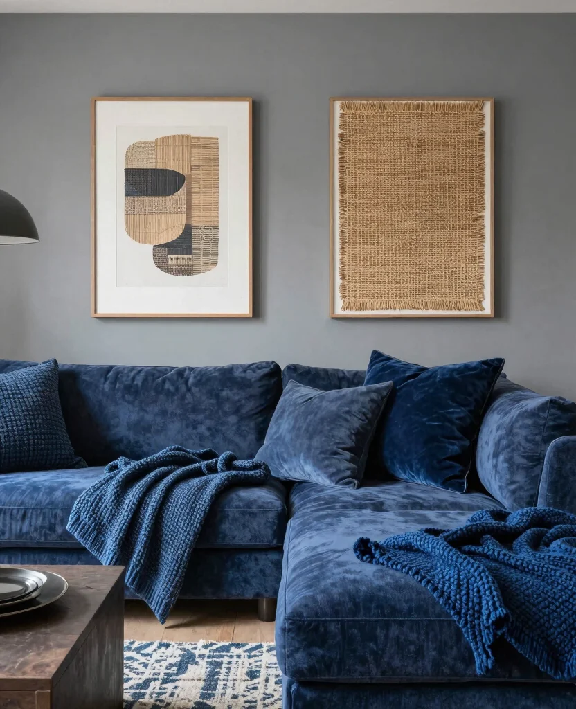 19 Stunning Blue and Gray Living Room Ideas That'll Inspire Your Next Makeover! - 16. Textured Layers 1