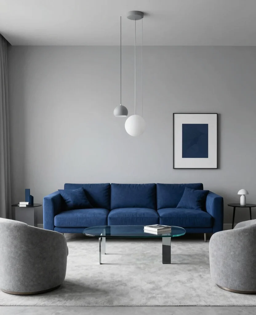 19 Stunning Blue and Gray Living Room Ideas That'll Inspire Your Next Makeover! - 2. Modern Minimalism 1