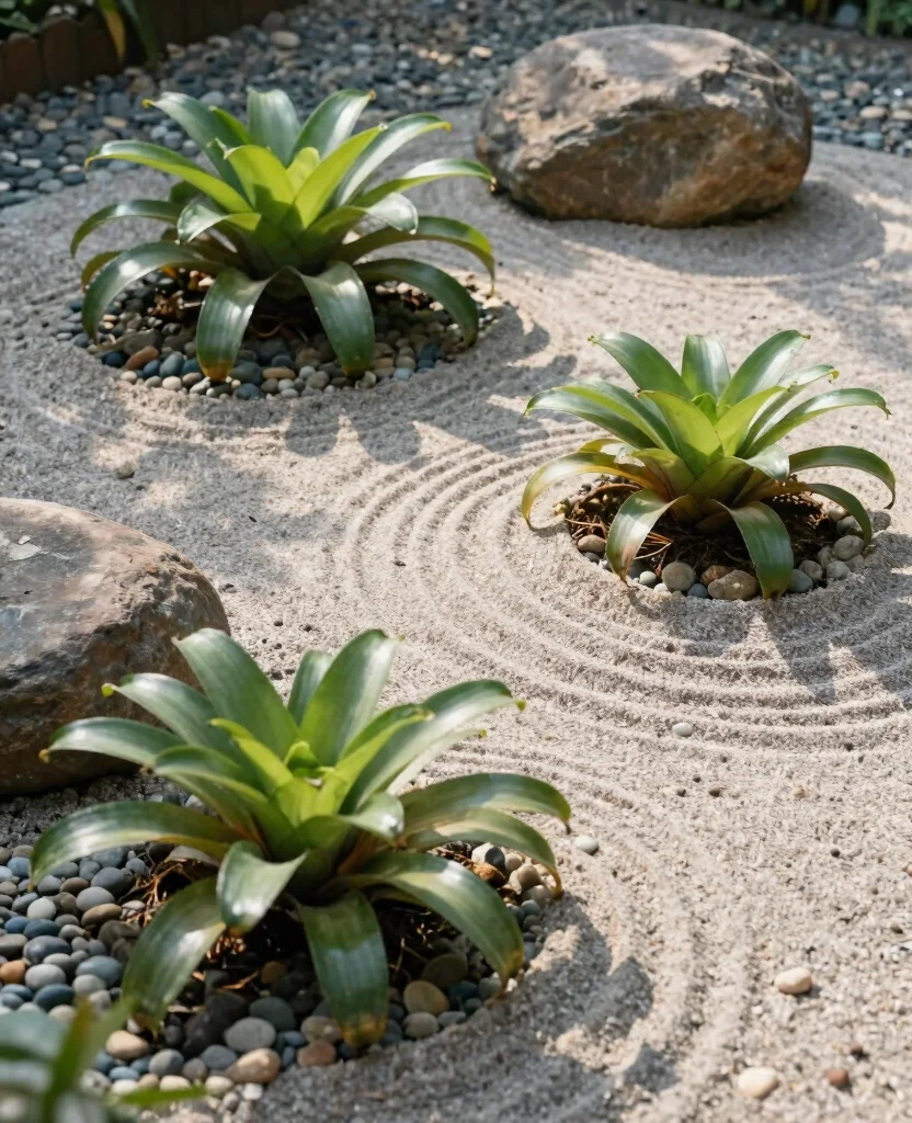 19 Stunning Bromeliad Landscaping Ideas That Will Transform Your Garden into a Tropical Paradise! 204 19 Stunning Bromeliad Landscaping Ideas That Will Transform Your Garden into a Tropical Paradise! - 19. Bromeliads for Zen Gardens