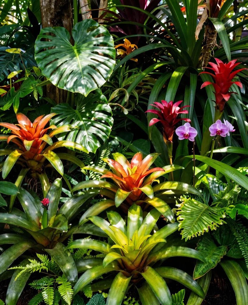 19 Stunning Bromeliad Landscaping Ideas That Will Transform Your Garden into a Tropical Paradise! 92 19 Stunning Bromeliad Landscaping Ideas That Will Transform Your Garden into a Tropical Paradise! - 9. Bromeliads in Mixed Plantings