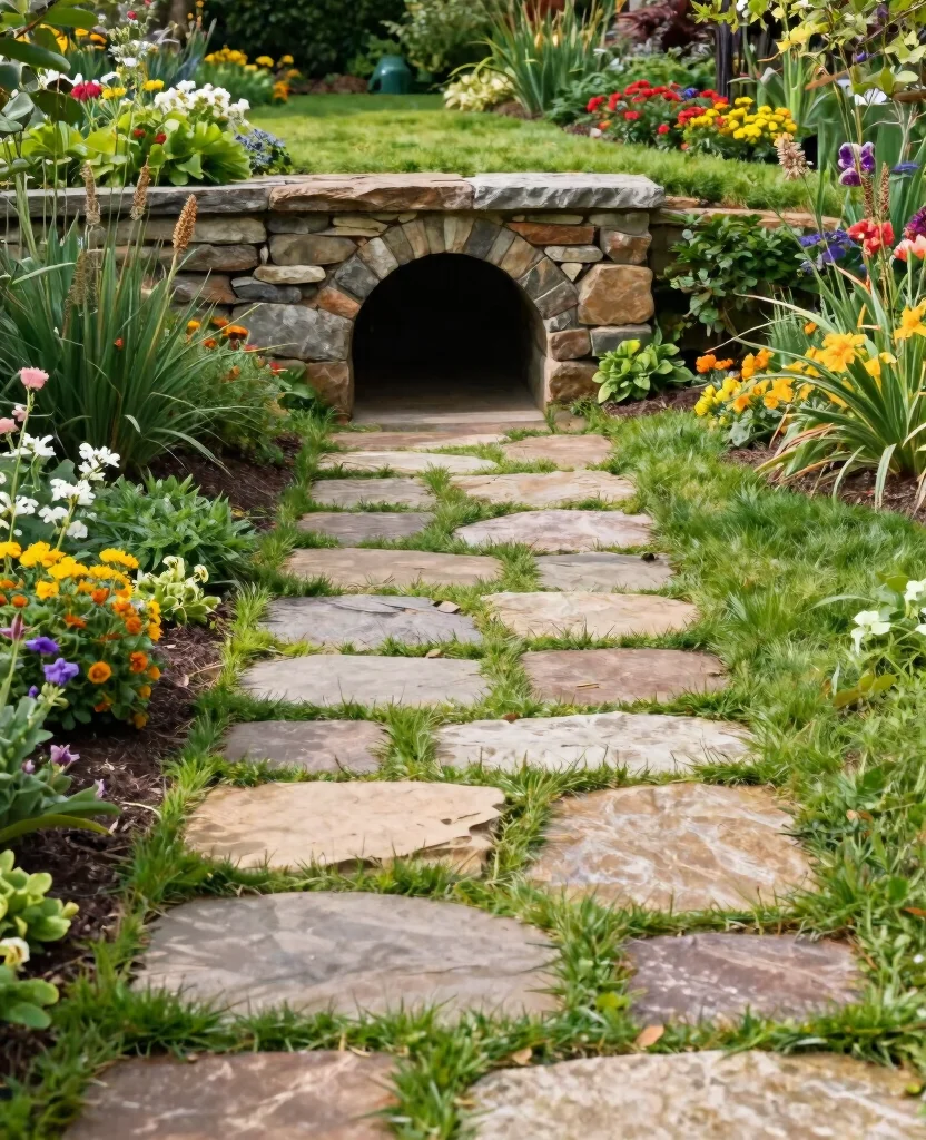 19 Stunning Culvert Landscaping Ideas That Will Transform Your Yard Into a Paradise! 2 19 Stunning Culvert Landscaping Ideas That Will Transform Your Yard Into a Paradise! - 1. Rustic Stone Pathway