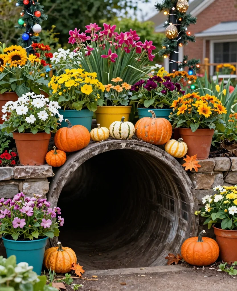 19 Stunning Culvert Landscaping Ideas That Will Transform Your Yard Into a Paradise! 160 19 Stunning Culvert Landscaping Ideas That Will Transform Your Yard Into a Paradise! - 15. Seasonal Decor
