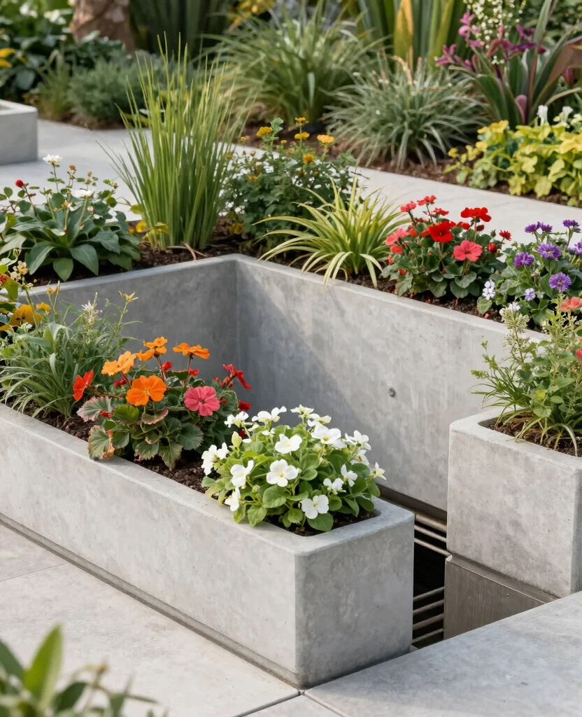 19 Stunning Culvert Landscaping Ideas That Will Transform Your Yard Into a Paradise! 204 19 Stunning Culvert Landscaping Ideas That Will Transform Your Yard Into a Paradise! - 19. Culvert with Concrete Planters