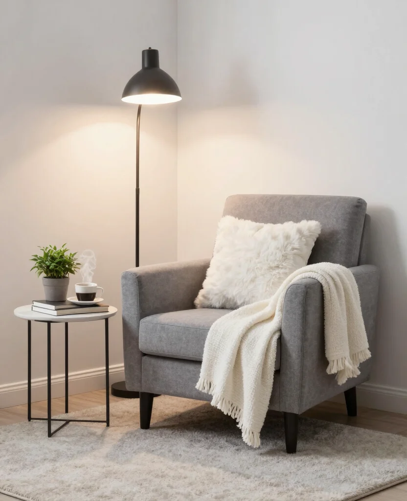 19 Stunning Gray and White Living Room Ideas That Redefine Minimalism (You’ll Love #12!) - 2. Cozy Corner Nook 1