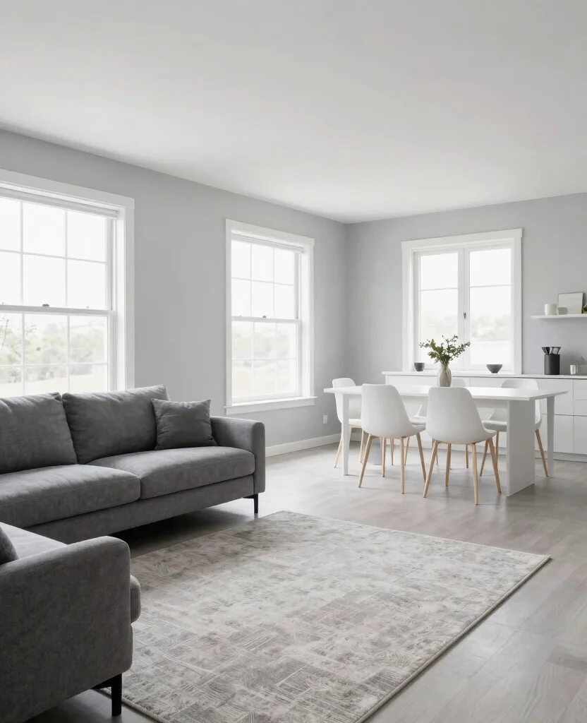 19 Stunning Gray and White Living Room Ideas That Redefine Minimalism (You’ll Love #12!) - 8. Open Space Layout 1