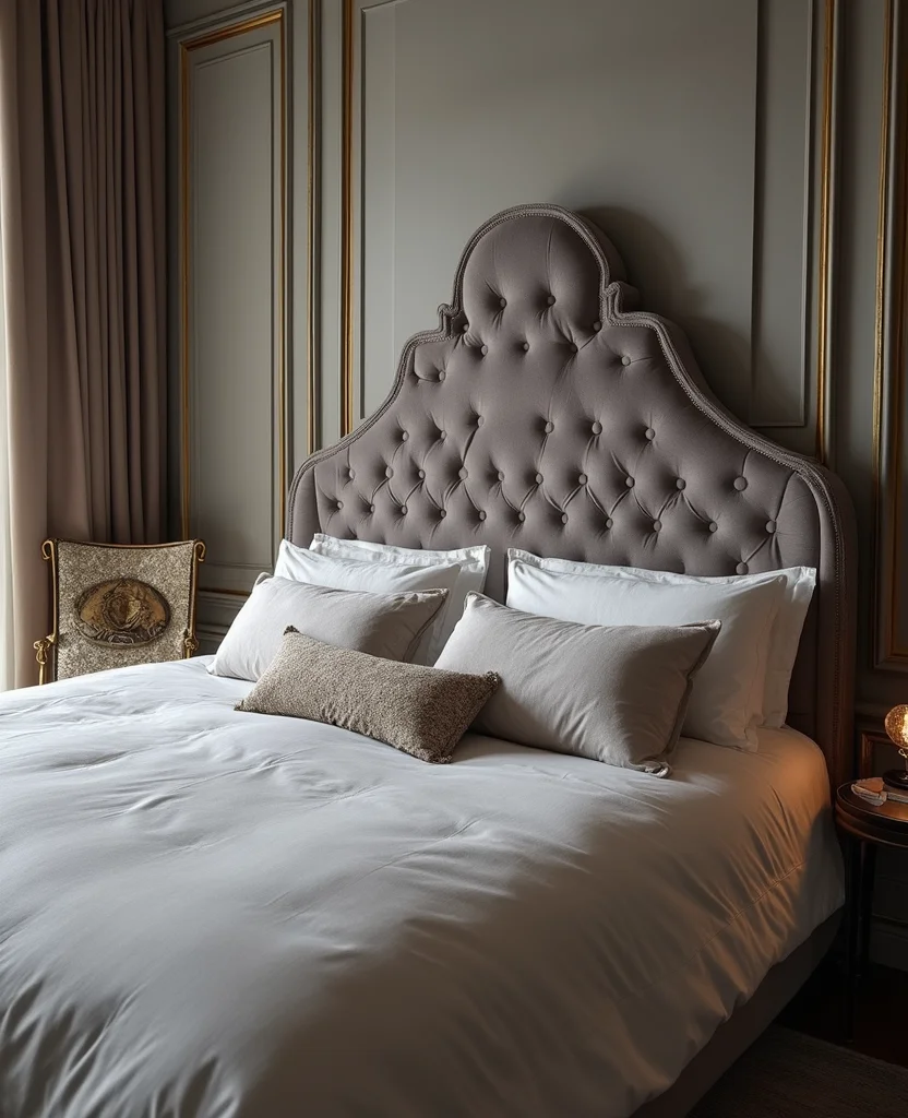 19 Stunning Grey Headboard Bedroom Ideas to Elevate Your Style (Wait Until You See #12!) - 5. Grey Velvet Headboard