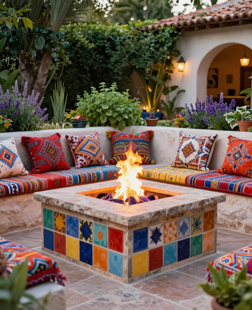 19 Stunning In-Ground Fire Pit Ideas for Your Backyard Oasis (You Won't Believe #7!) - 18. Mediterranean Flair 1