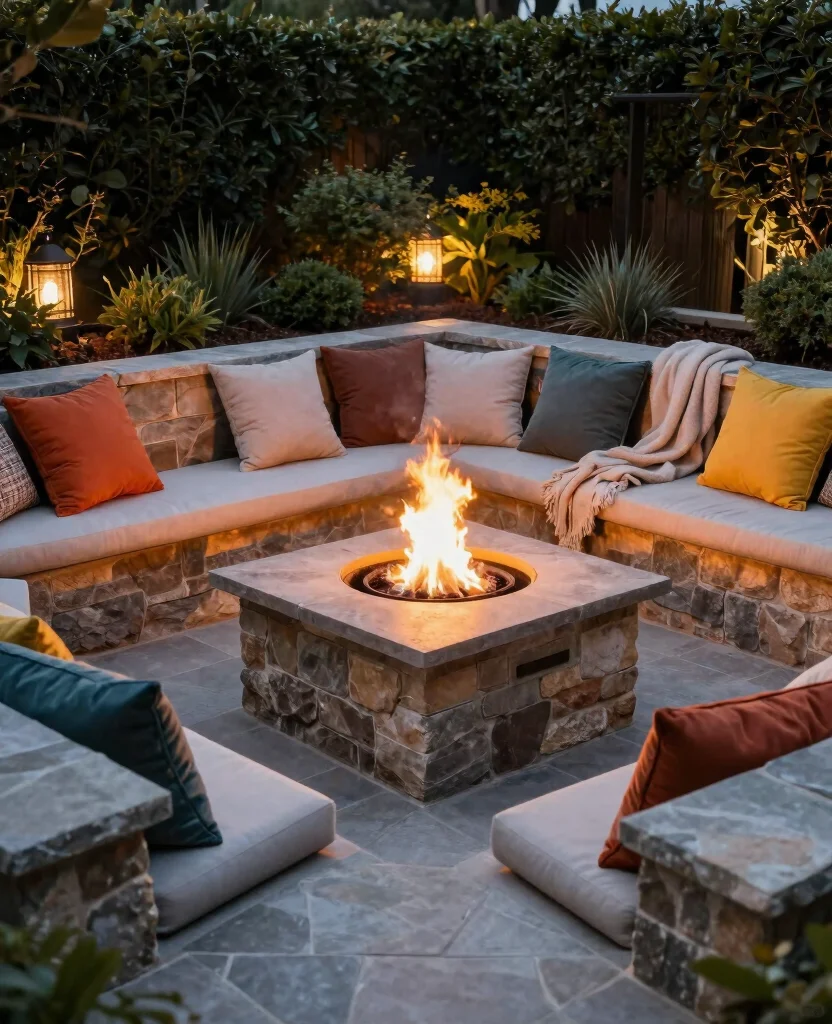 19 Stunning In-Ground Fire Pit Ideas for Your Backyard Oasis (You Won't Believe #7!) - 3. Stylish Sunken Seating 1