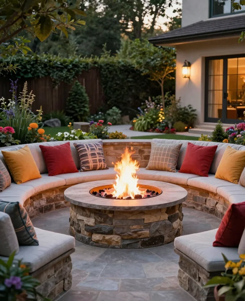 19 Stunning In-Ground Fire Pit Ideas for Your Backyard Oasis (You Won't Believe #7!) - 6. Chic Circular Fire Pit 1