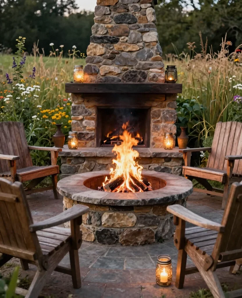 19 Stunning In-Ground Fire Pit Ideas for Your Backyard Oasis (You Won't Believe #7!) - 8. Farmhouse Charm 1