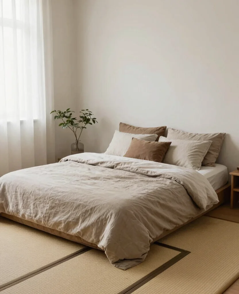 19 Stunning Japanese Bedroom Ideas That Will Transform Your Sleep Space Forever! - 7. Create a Low Bed Setup 1