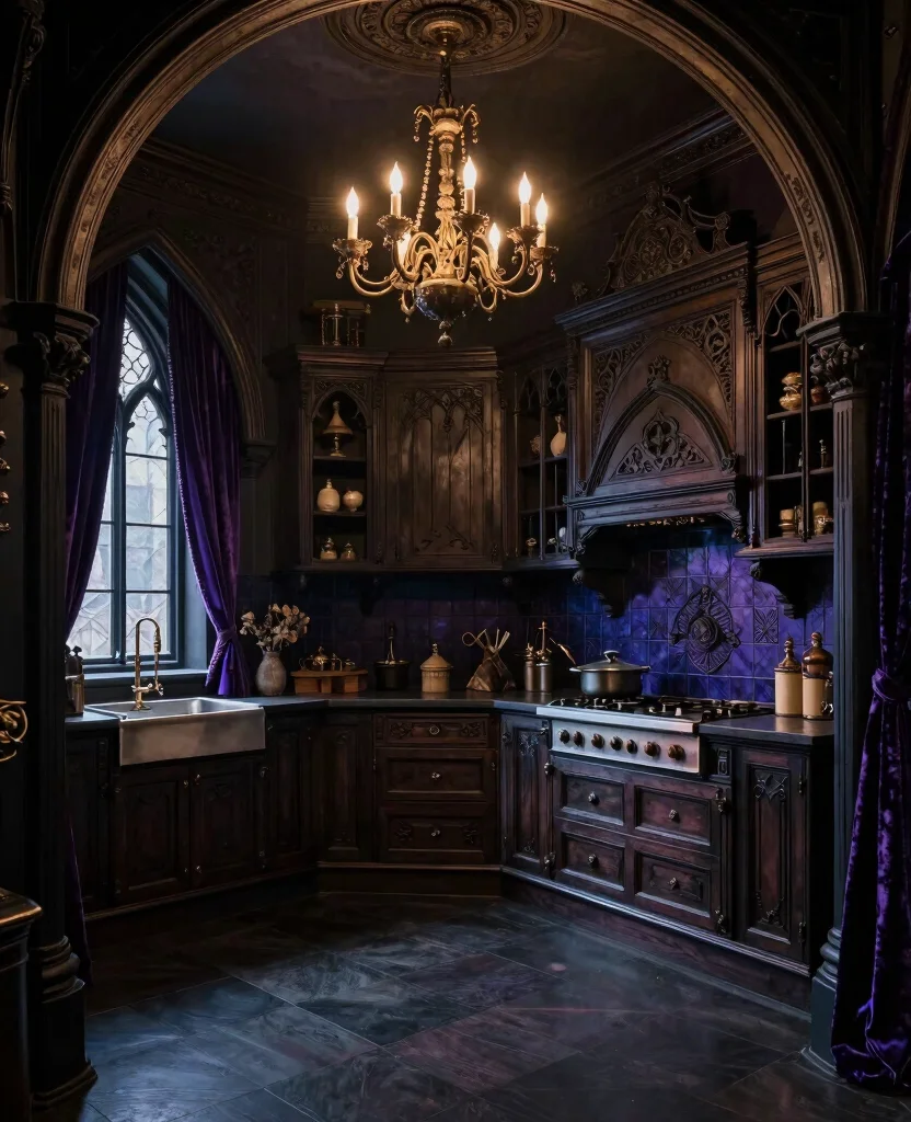 19 Types of Kitchen Styles and Layouts to Inspire Your Home Renovation 146 19 Stunning Kitchen Styles That Will Transform Your Cooking Space (You Won't Believe #7!) - 14. Gothic Kitchen 1