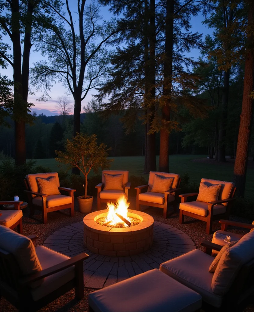 19 Stunning Lake House Backyard Ideas That Will Make You Want to Move In! 2 19 Stunning Lake House Backyard Ideas That Will Make You Want to Move In! - 1. Inviting Fire Pit Lounge