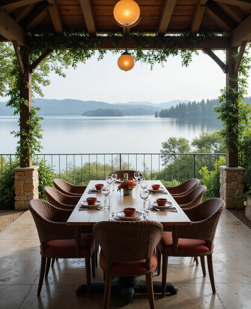 19 Stunning Lake House Backyard Ideas That Will Make You Want to Move In! 171 19 Stunning Lake House Backyard Ideas That Will Make You Want to Move In! - 16. Outdoor Dining Area