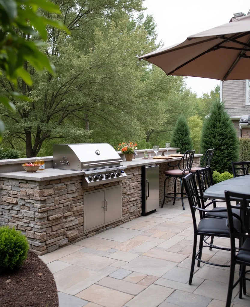 19 Stunning Lake House Backyard Ideas That Will Make You Want to Move In! 24 19 Stunning Lake House Backyard Ideas That Will Make You Want to Move In! - 3. Decked Out Outdoor Kitchen